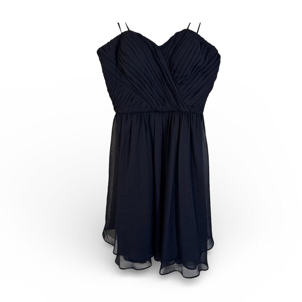 Hailey Logan Black Strapless Y2K Flutter Mini Dress Womens 6 Prom Whimsigoth